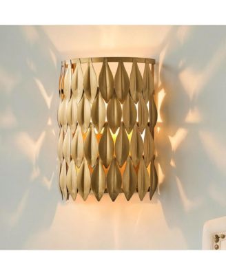 Mid-century Modern Antique Light Olive Leaf Wall Light Sconce for Bedroom