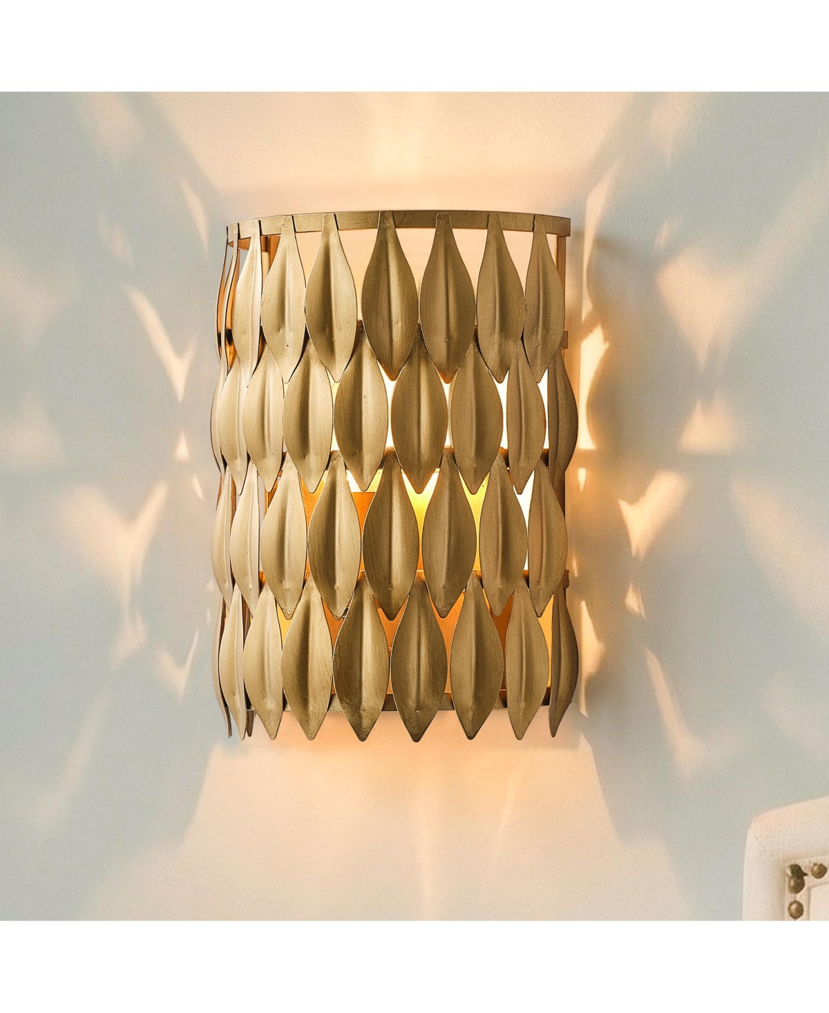 Parrot Uncle Mid-century Modern Antique Light Olive Leaf Wall Light Sconce for Bedroom