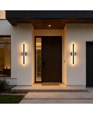 Modern Outdoor LED Wall Light 16W 3000K Warm White Wall Sconce 2-Pack