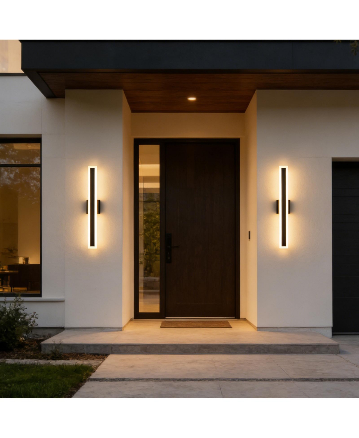 Claxy Modern Outdoor Led Wall Light 16W 3000K Warm White Wall Sconce 2-Pack - Black