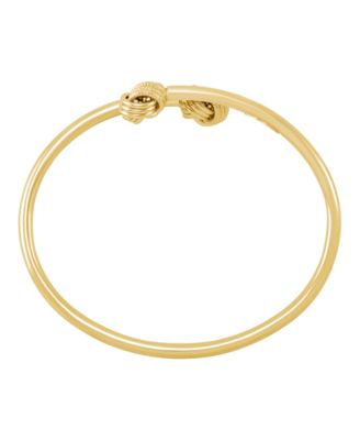 Women's Bypass Cuff with Knot Bangle in 14k Yellow Gold-Plated Sterling Silver