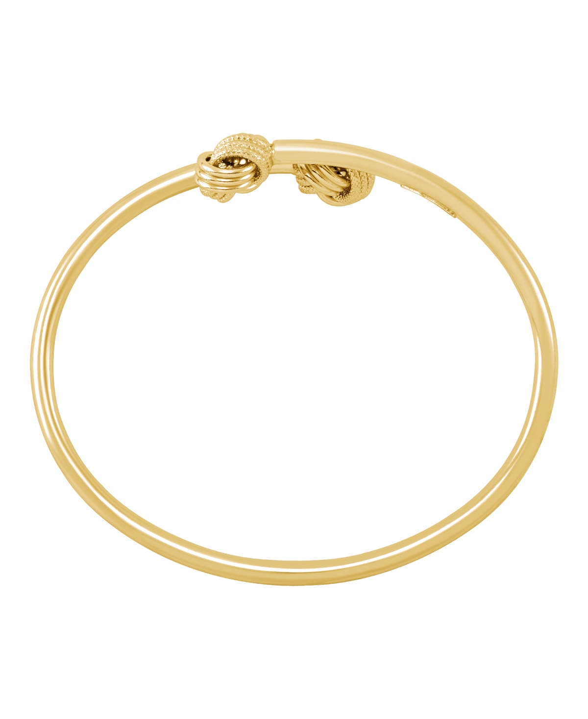 Italian Gold Women's Bypass Cuff with Knot Bangle in 14K Yellow Gold-Plated Sterling Silver, Created for Macy's - 14k Yellow Gold Plated Sterling Silv