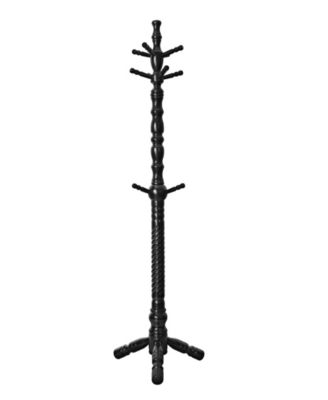 74" Mid-Century Solid Wood Coat Rack with 11 Hooks