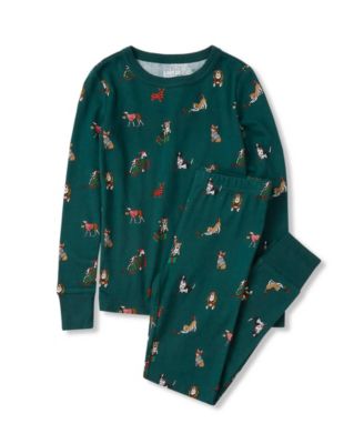 Girls' 4-16 Holiday Long-Sleeve Snug-Fit Top and Pants, 2-Piece Set