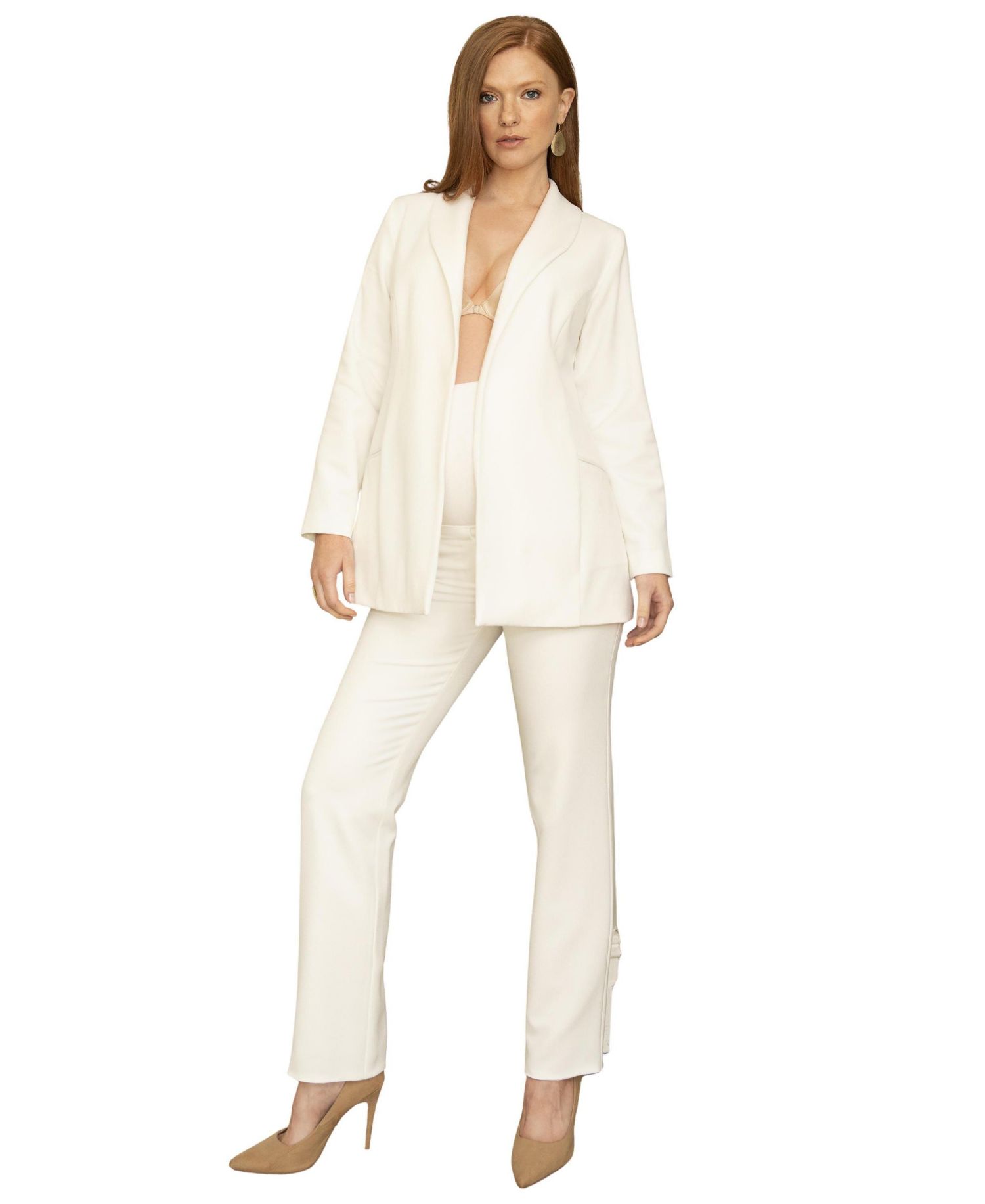 Maternity Remi Crepe-Twill High-Rise Straight-Leg Trousers