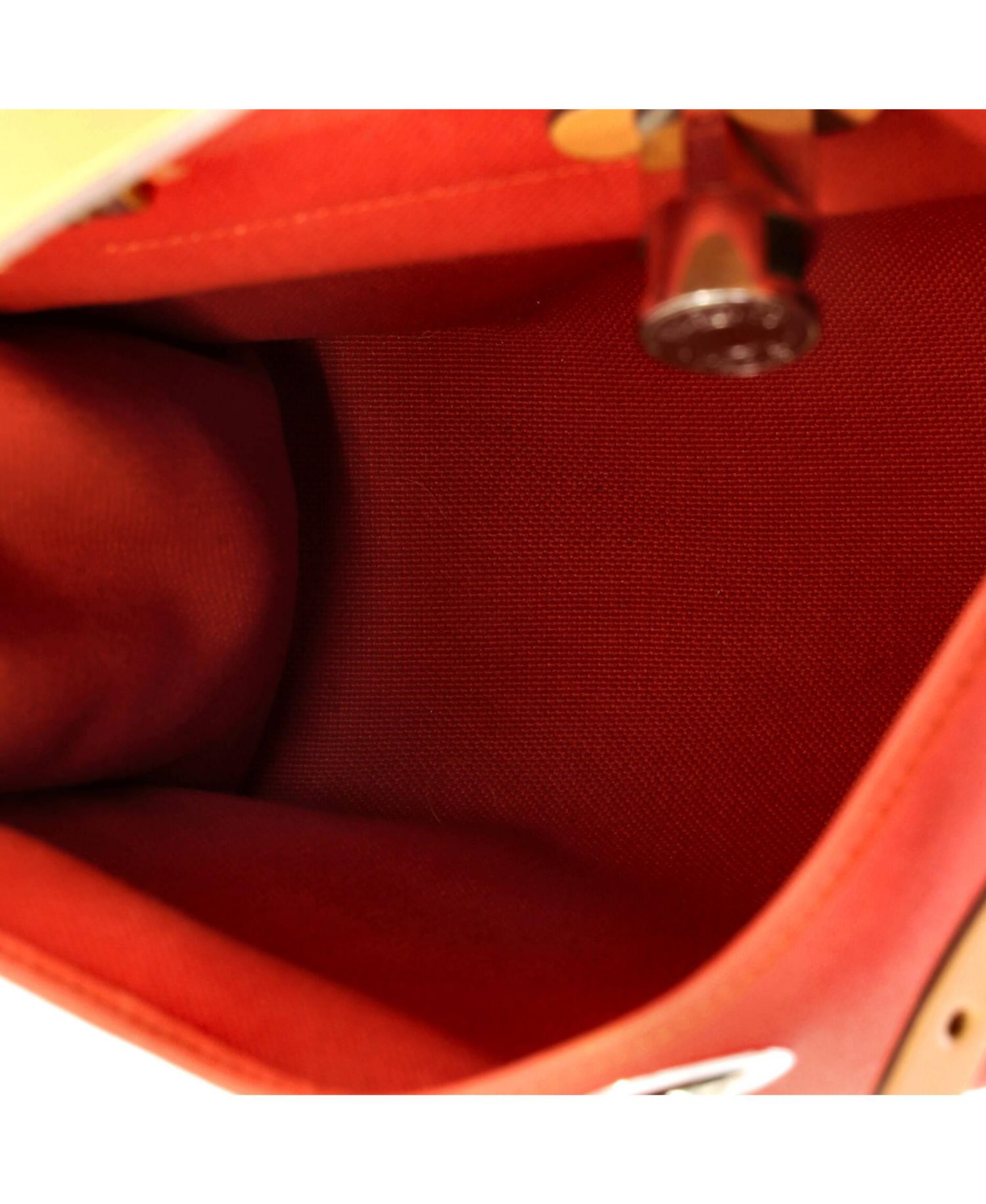 Pre-Owned Herm&eacute;s Herbag Zip Medium Leather and Canvas Crossbody Shoulder Bag
