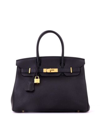 Pre-Owned Hermes Birkin 30 Handbag Black Togo with Gold Hardware