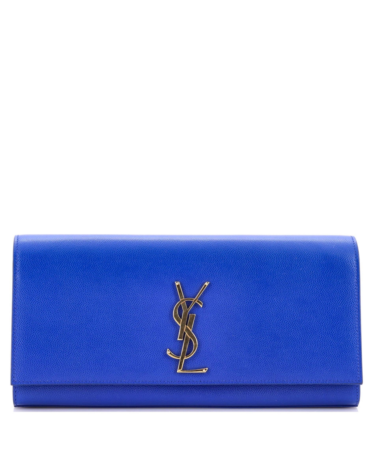 Pre-Owned Saint Laurent Long Classic Monogram Leather Clutch - Blue