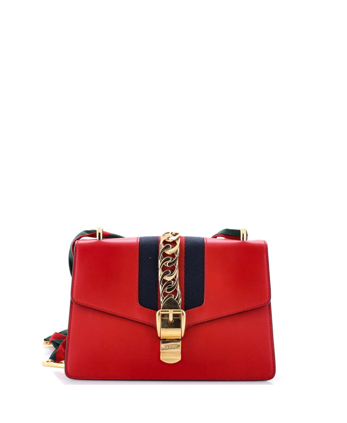 Pre-Owned Gucci Small Sylvie Shoulder Bag Leather - Red