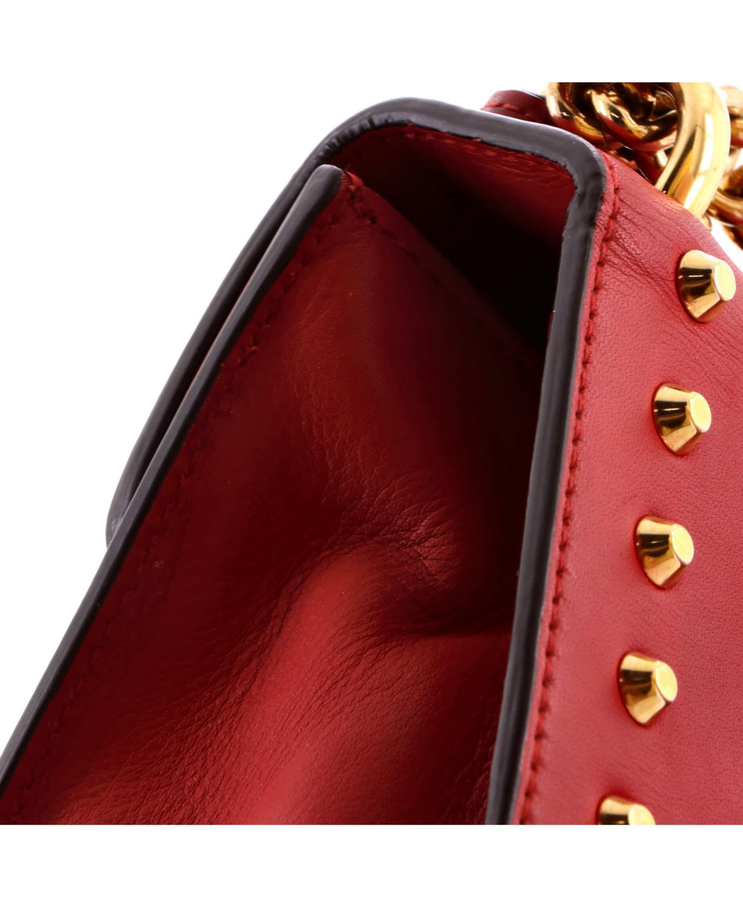 Pearly Padlock Small Studded Leather Shoulder Bag