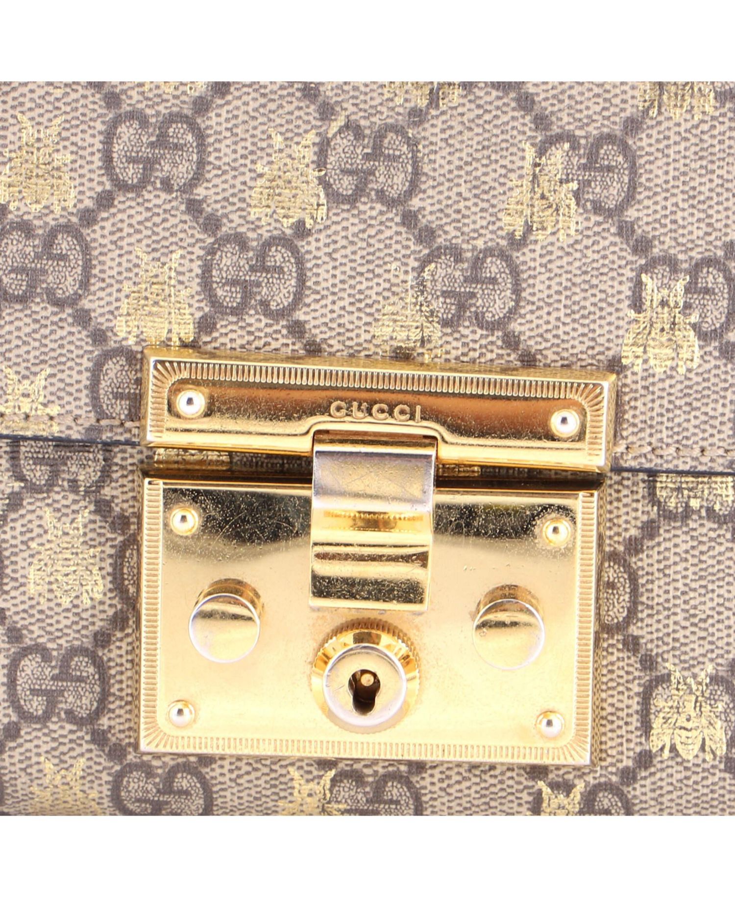 Small Padlock Shoulder Bag Printed GG Coated Canvas