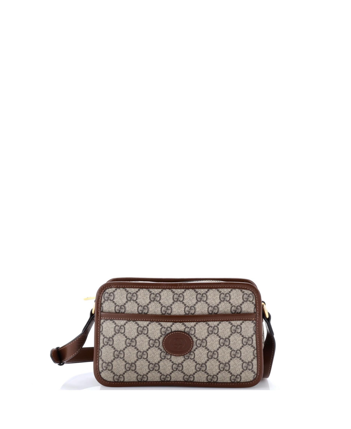 Pre-Owned Gucci Mini Crossbody Interlocking G Patch Camera Bag - Brown