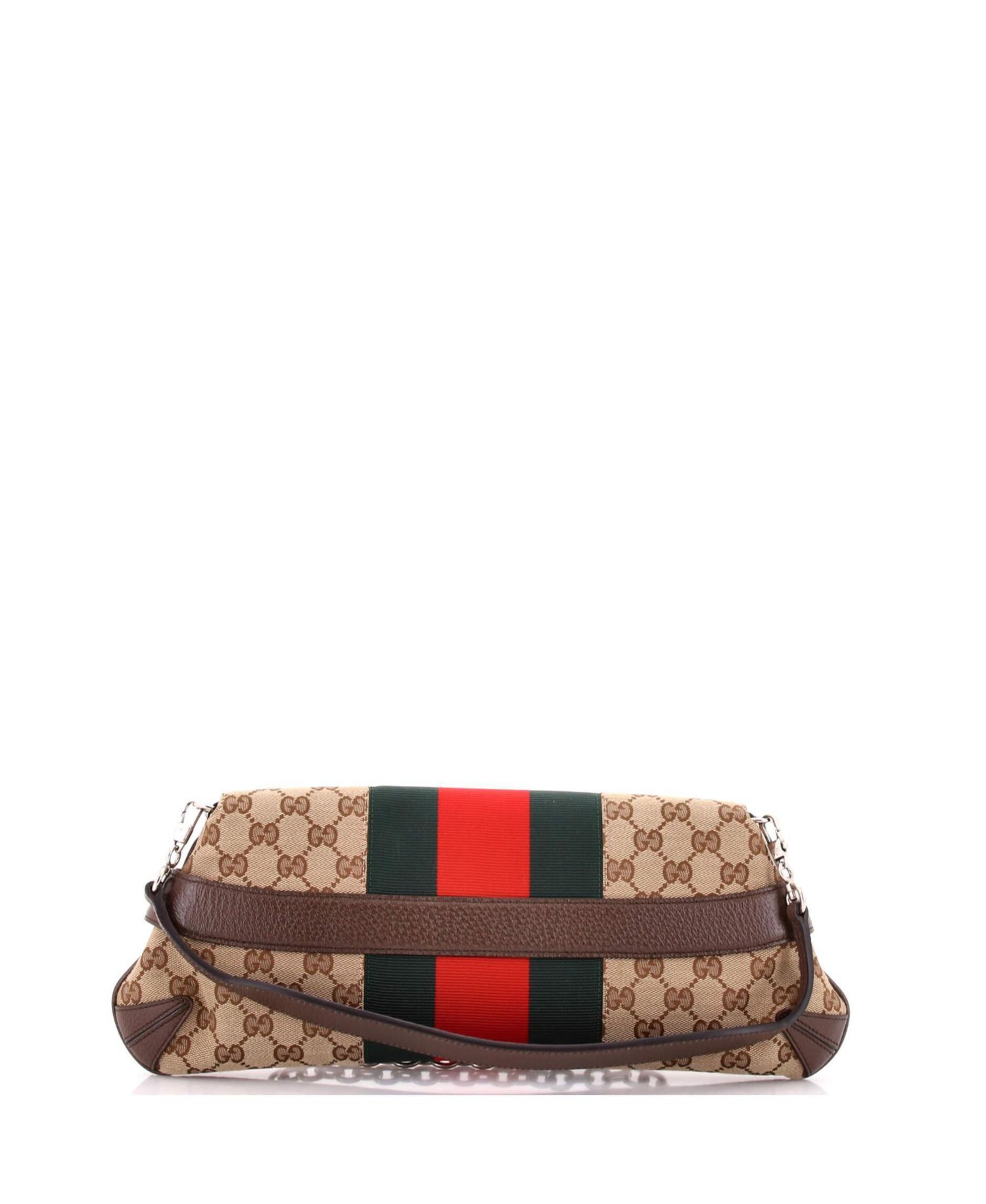 Medium Horsebit NM Web Chain Clutch GG Canvas