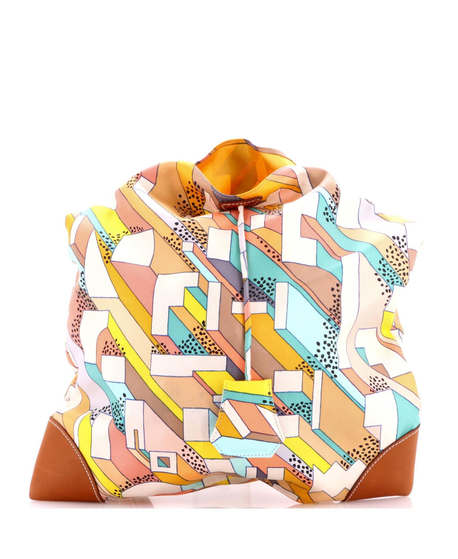 Pre-Owned Hermes PM Silky City Bag Printed Silk and Leather