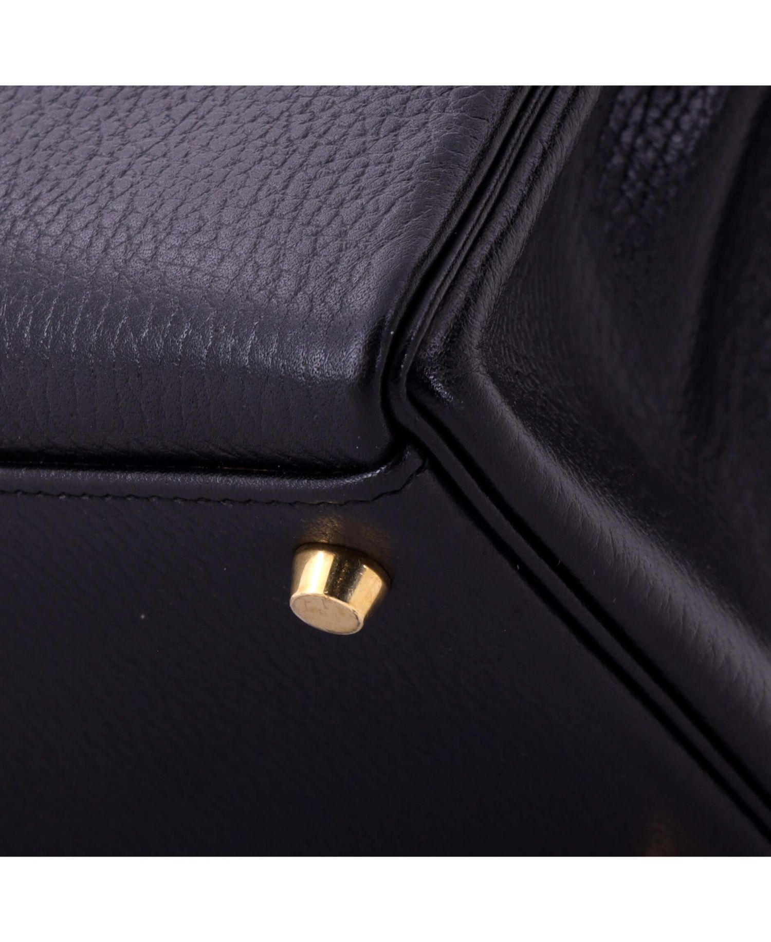 Pre-Owned Hermes Kelly 35 Handbag Black Ardennes with Gold Hardware