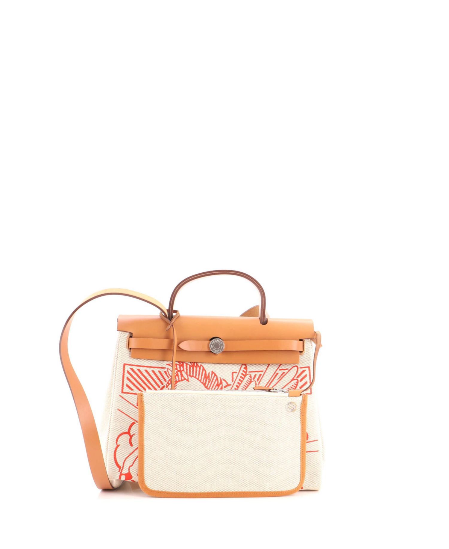 Pre-Owned Hermes 31 Herbag Zip Pegase Pop Toile and Leather