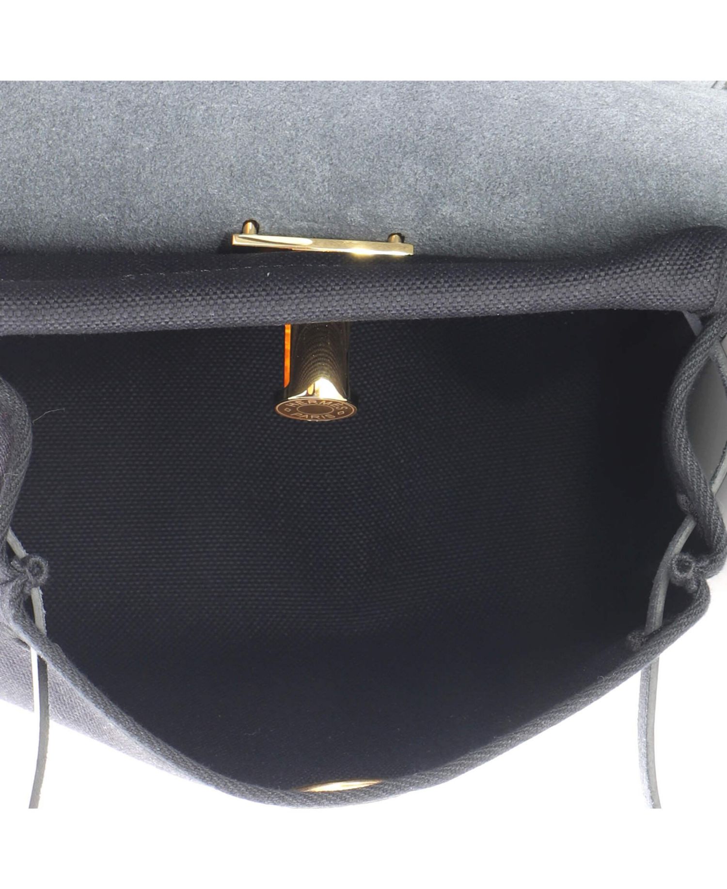 Pre-Owned Hermes 20 Herbag Zip Toile and Leather