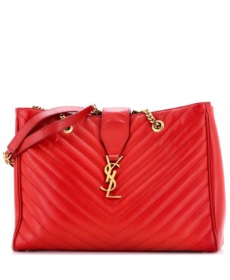 Large Classic Monogram Shopper Matelasse Chevron Leather