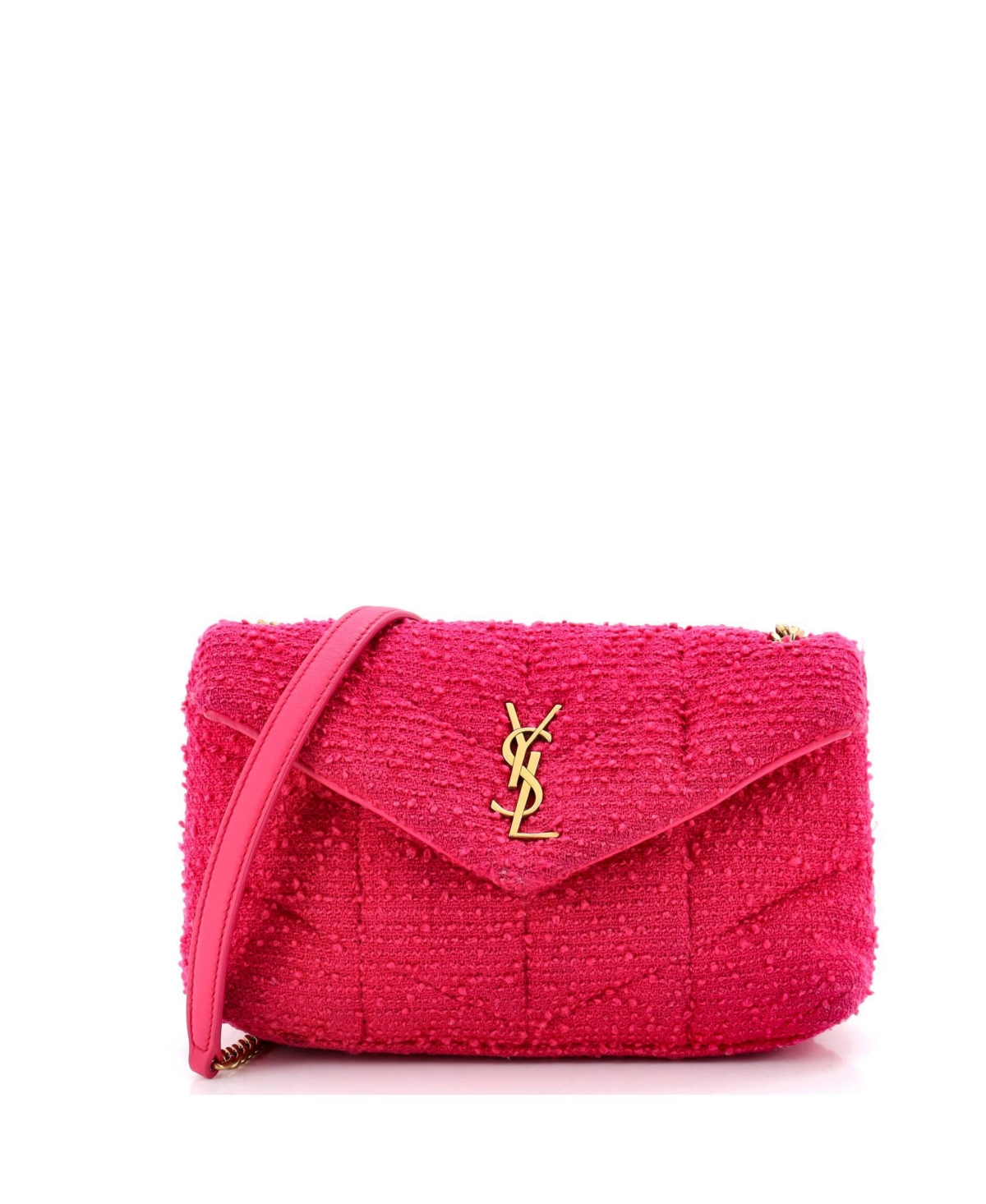 Pre-Owned Saint Laurent Mini Loulou Puffer Shoulder Bag Quilted Tweed