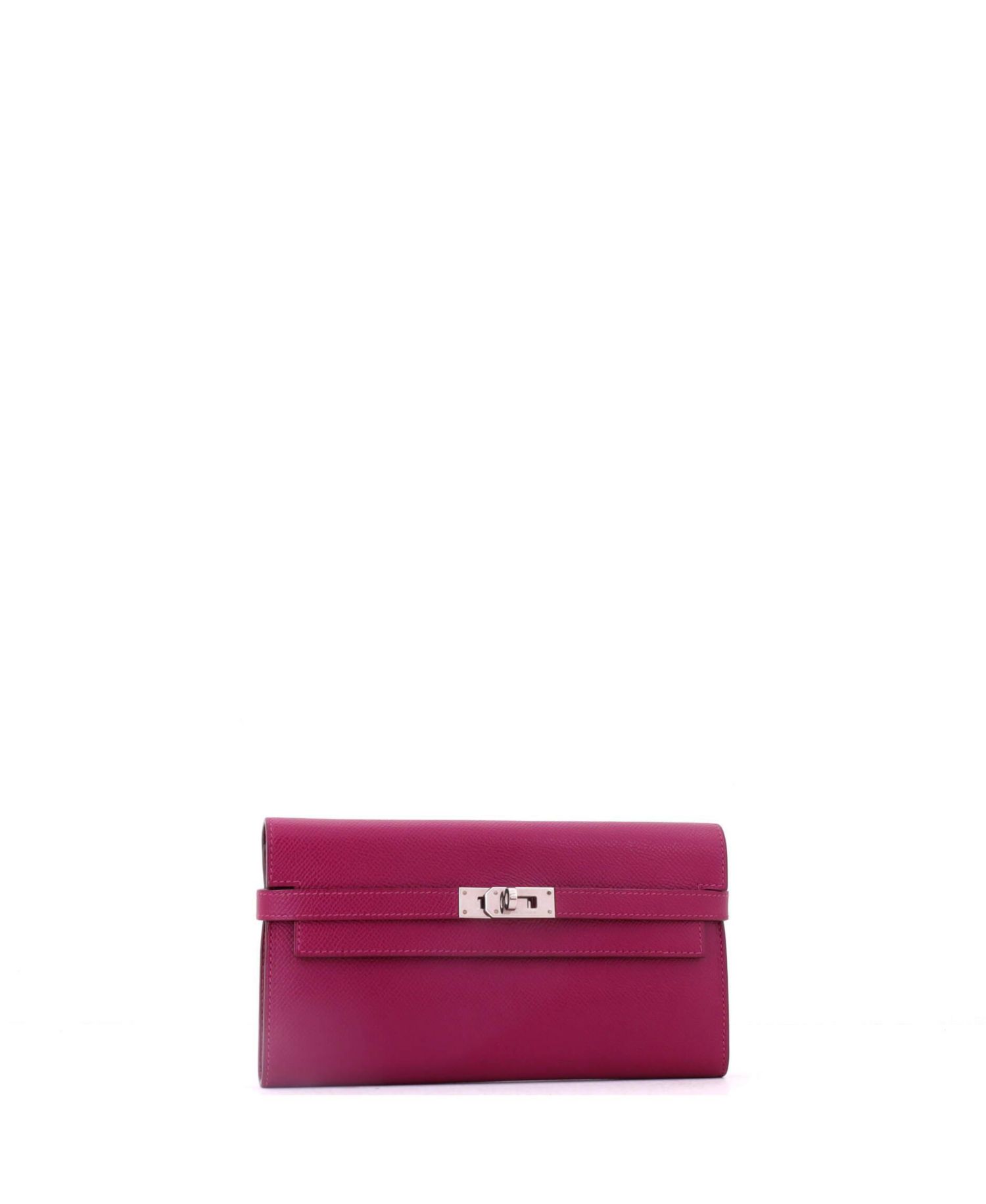 Long Kelly Epsom Leather Wallet, 8"W x 4.5"H x 1"D