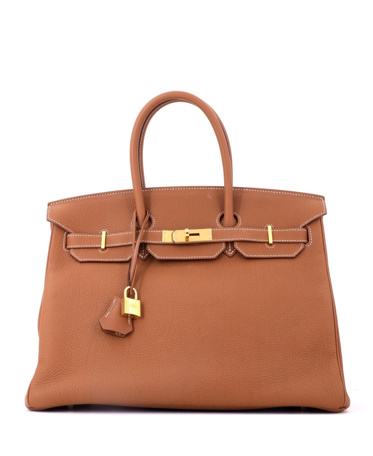 Pre-Owned Hermes Birkin 35 Handbag Brown Togo with Gold Hardware - Brown