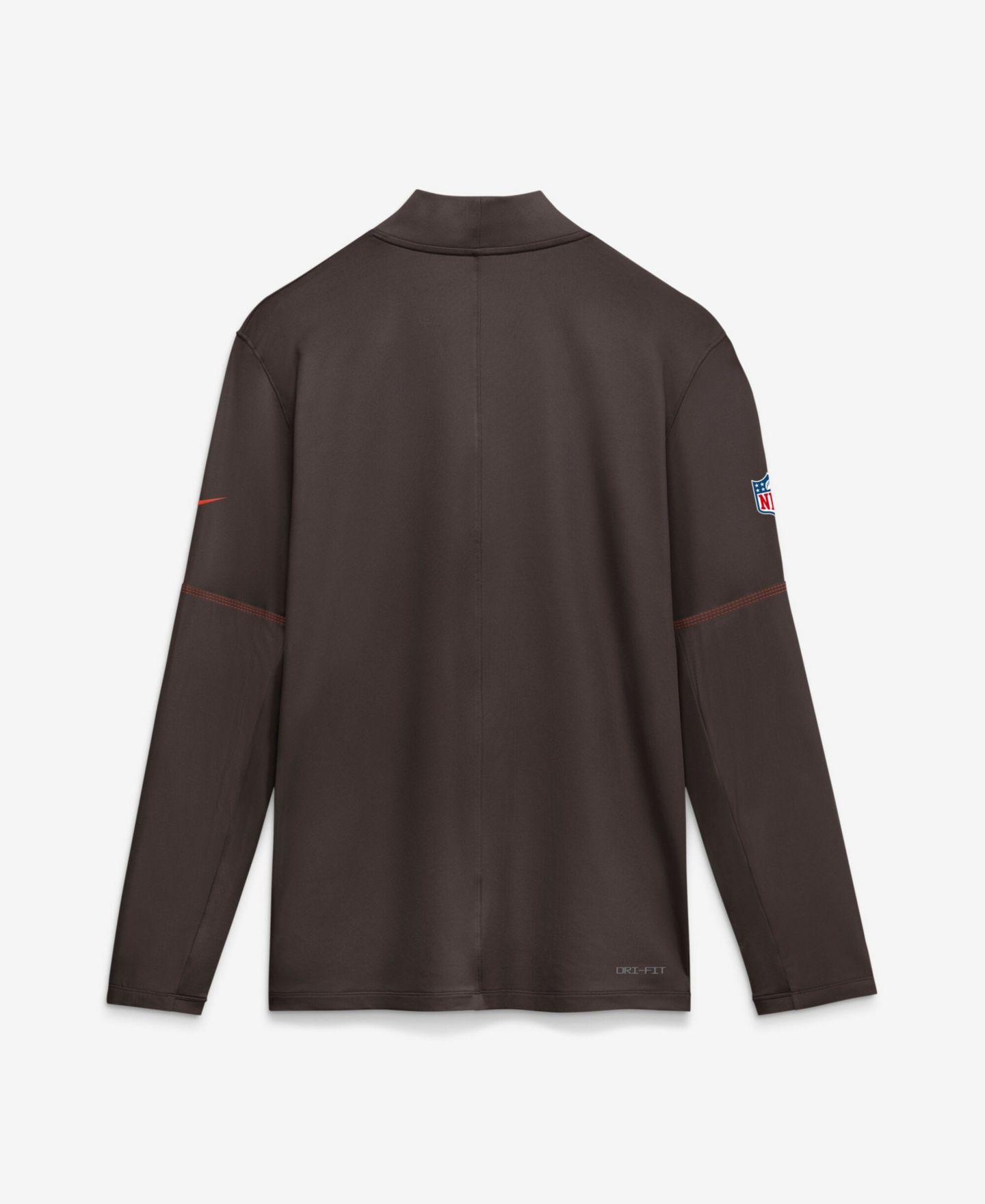 Мужской свитер Nike Brown Cleveland Browns Sideline Logo Glory Midweight Dri-FIT Half-Zip Pullover — фото 2
