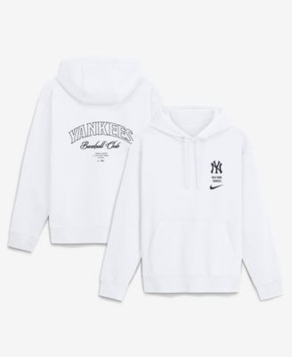 Nike - Men's White New York Yankees Minimal Club Fleece Hoodie White
