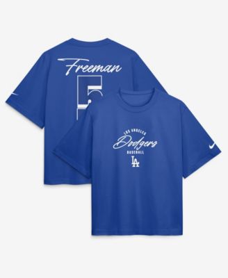 Women's Freddie Freeman Royal Los Angeles Dodgers Premium Essentials Boxy Name & Number T-Shirt