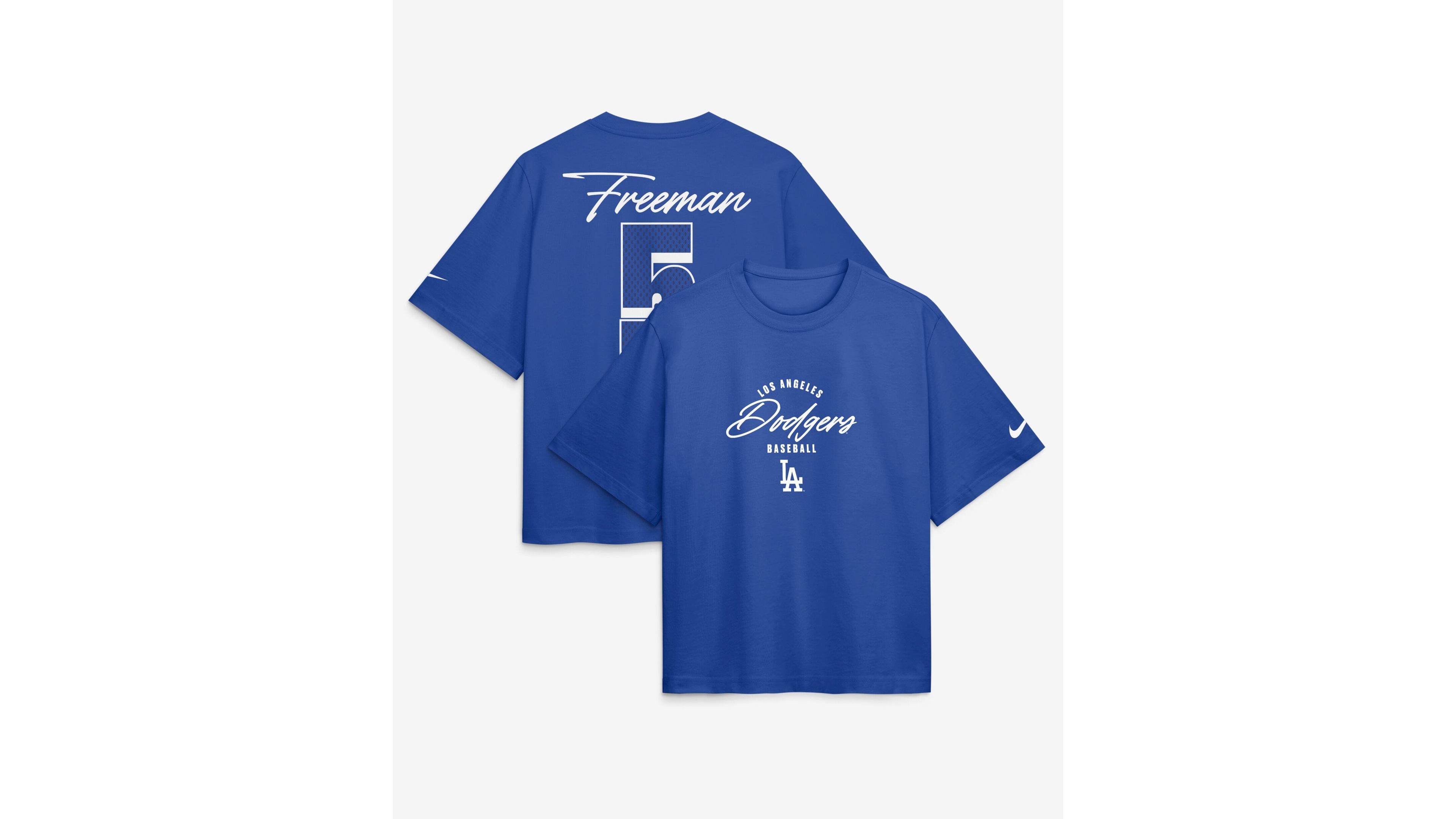 Nike Women's Los Angeles Dodgers Freddie Freeman Premium Essentials Dropped-Shoulder Boxy T-Shirt