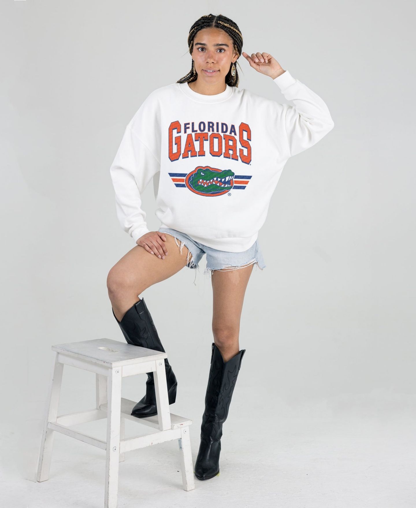 Женская толстовка Gameday Couture White Florida Gators Oversized Premium Fleece — фото 4