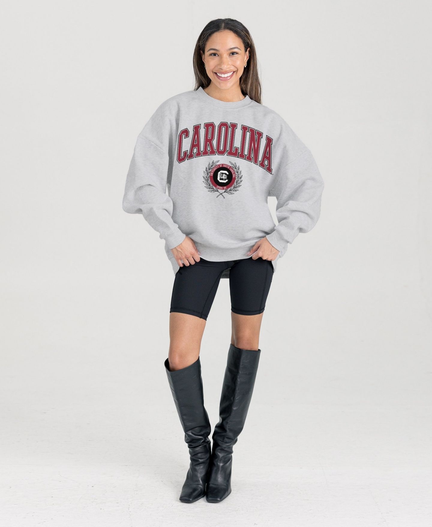 Женская толстовка Gameday Couture Ash South Carolina Gamecocks Oversized Tradition Refined Premium Fleece — фото 1