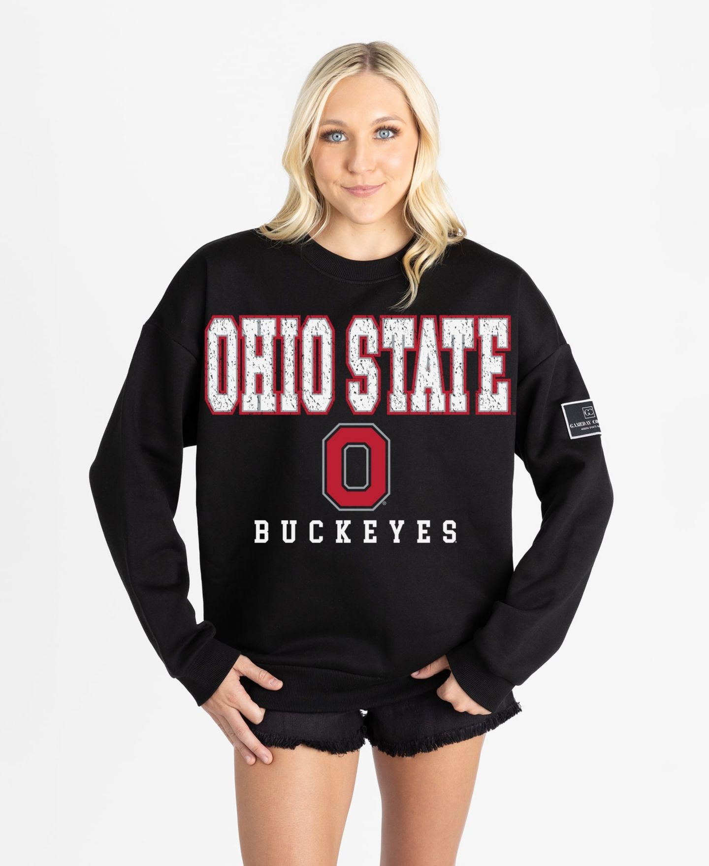 Женская толстовка Gameday Couture Black Ohio State Buckeyes Oversized Level Up Black Label Premium — фото 4