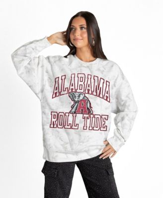 Women's Ash Alabama Crimson Tide Whiteout Premium Fleece Camo Sweatshirt