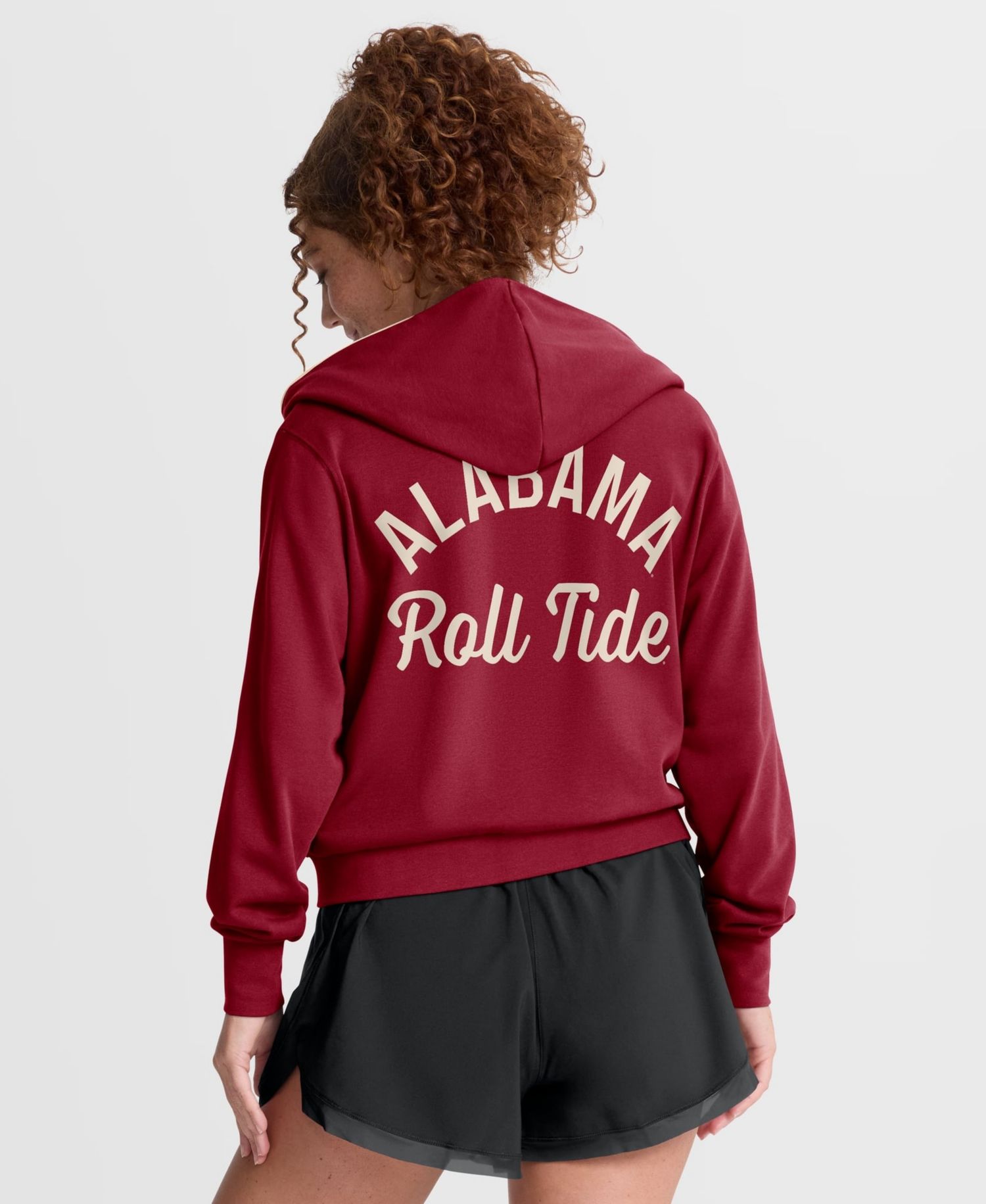 Women's Crimson Alabama Crimson Tide Mantra Cropped Full-Zip Hoodie