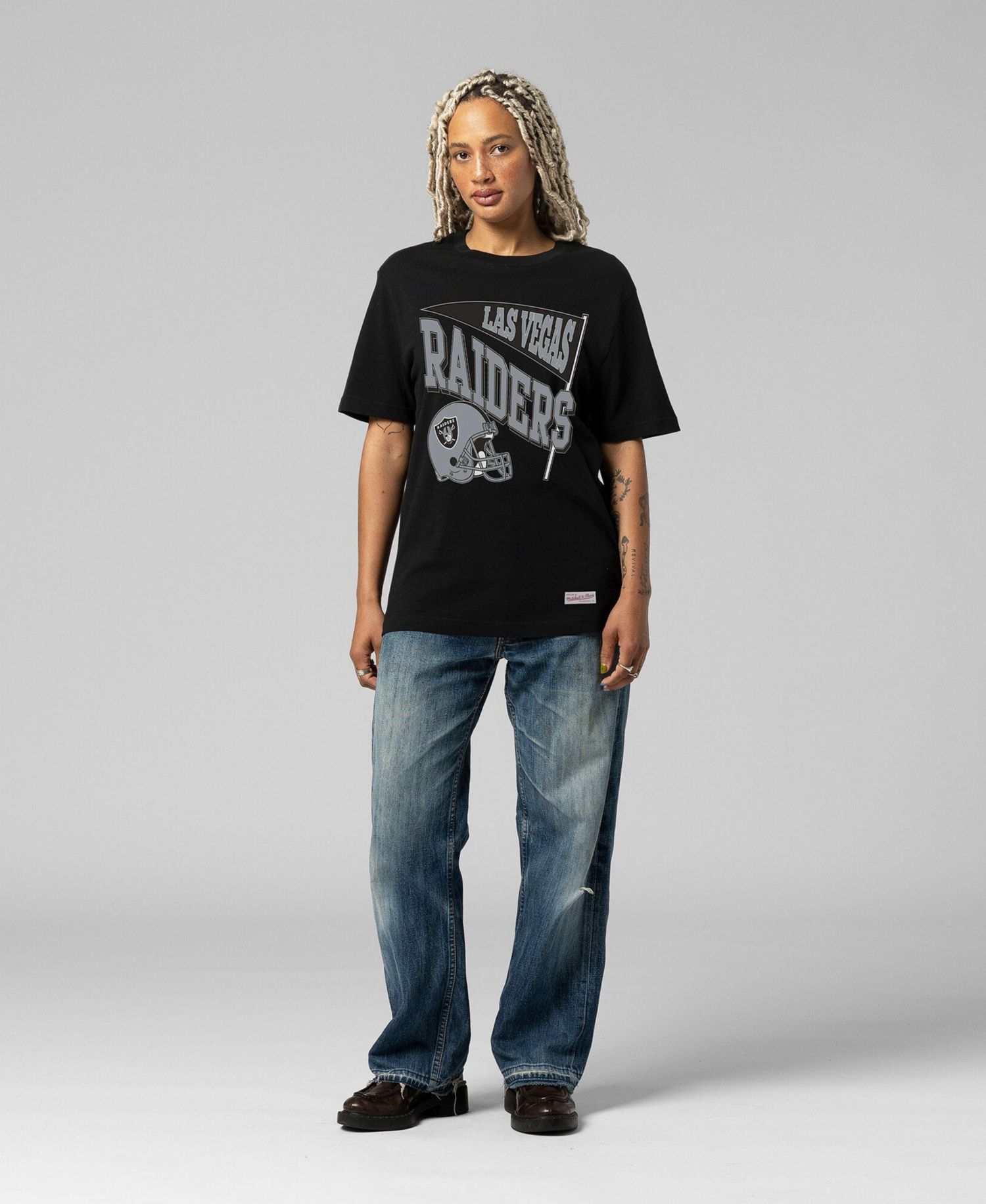 Women's Black Las Vegas Raiders Team Dynamic Boyfriend T-Shirt
