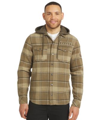 Men's Brown/Olive San Francisco 49ers Woven Hooded Full-Snap Shacket