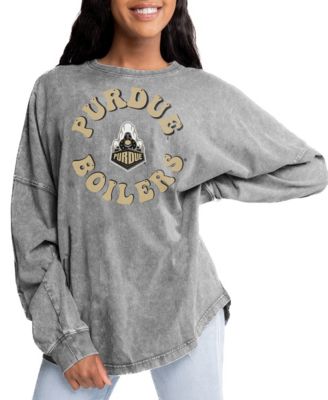 Women's Purdue Boilermakers Playing Around Oversized Screen-Print Long-Sleeve T-Shirt
