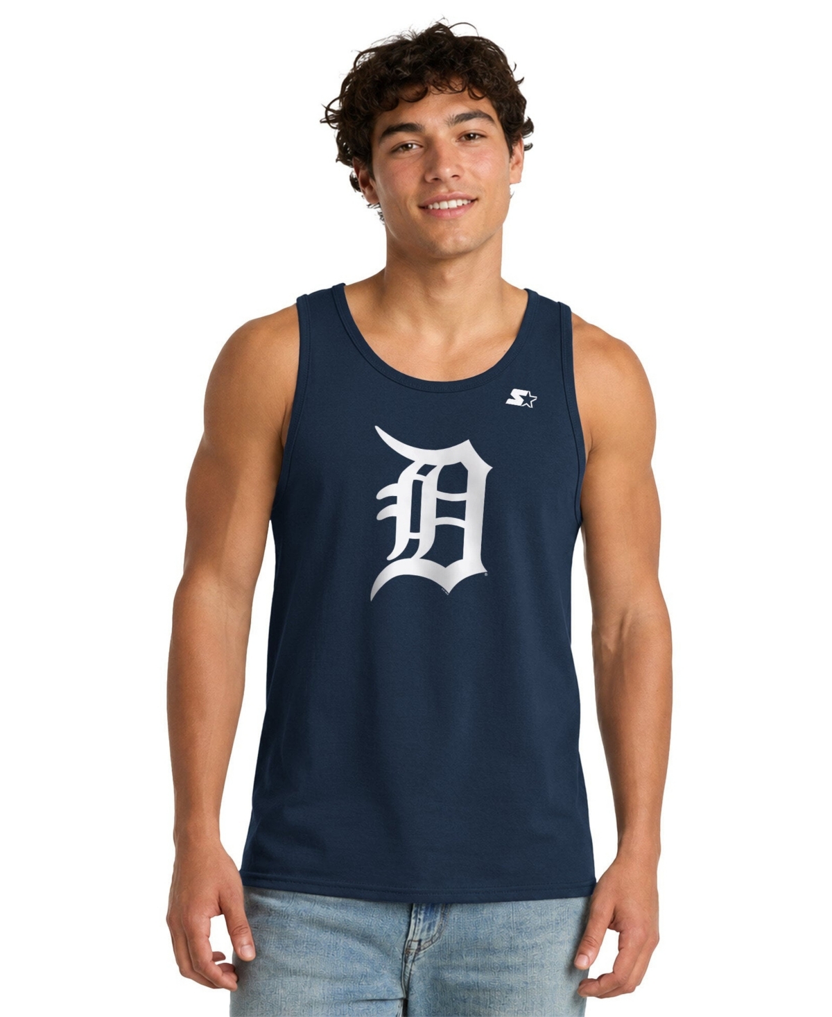 Starter Men's Detroit Tigers Sleeveless Tank Top - Navy