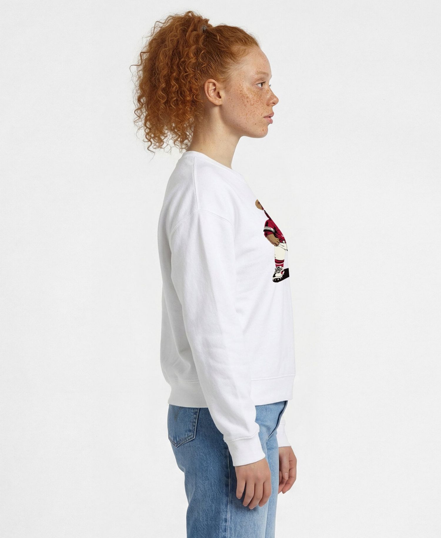 Women's White Alabama Crimson Tide Teddy Bear Sweatshirt