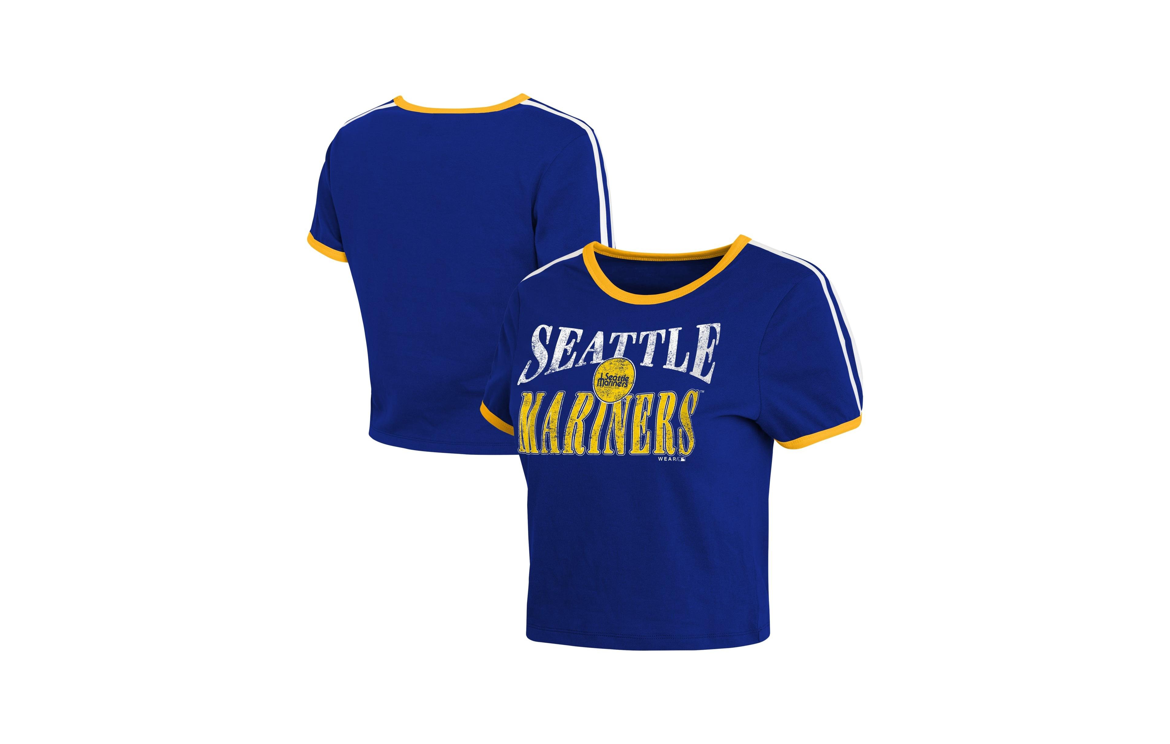 Wear by Erin Andrews Women's Seattle Mariners Cropped Throwback T-Shirt
