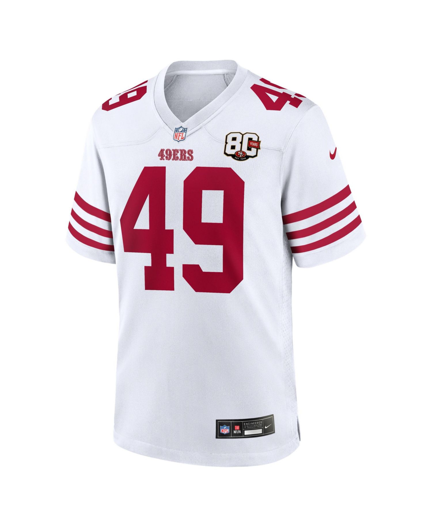 Men's The Faithful White San Francisco 49ers 80th Anniversary Game Jersey