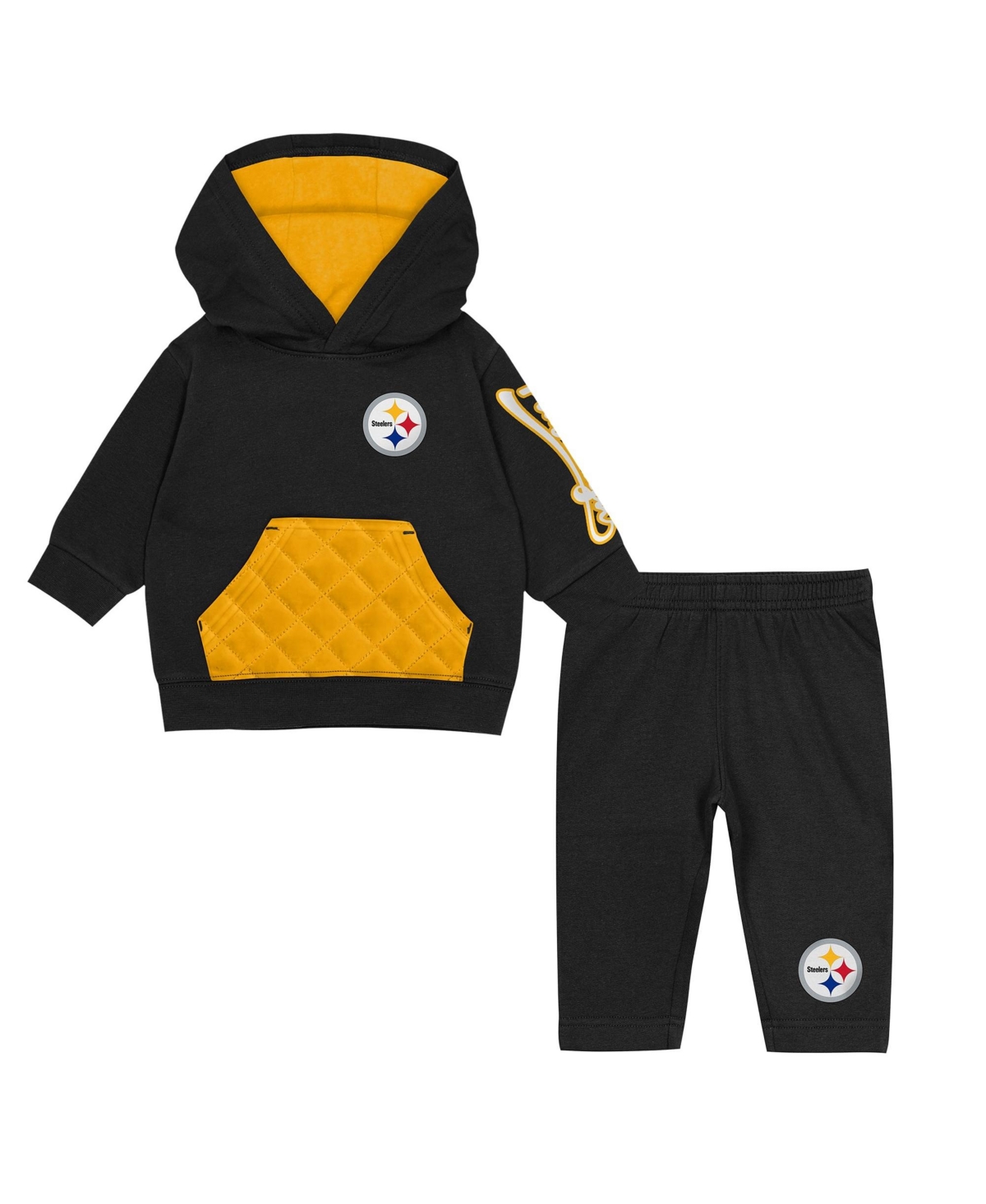 Outerstuff Boys' and Girls' 2T-5T Drive Stopper Puff-Print Fleece Hoodie and Pants, 2-Piece Set - Black