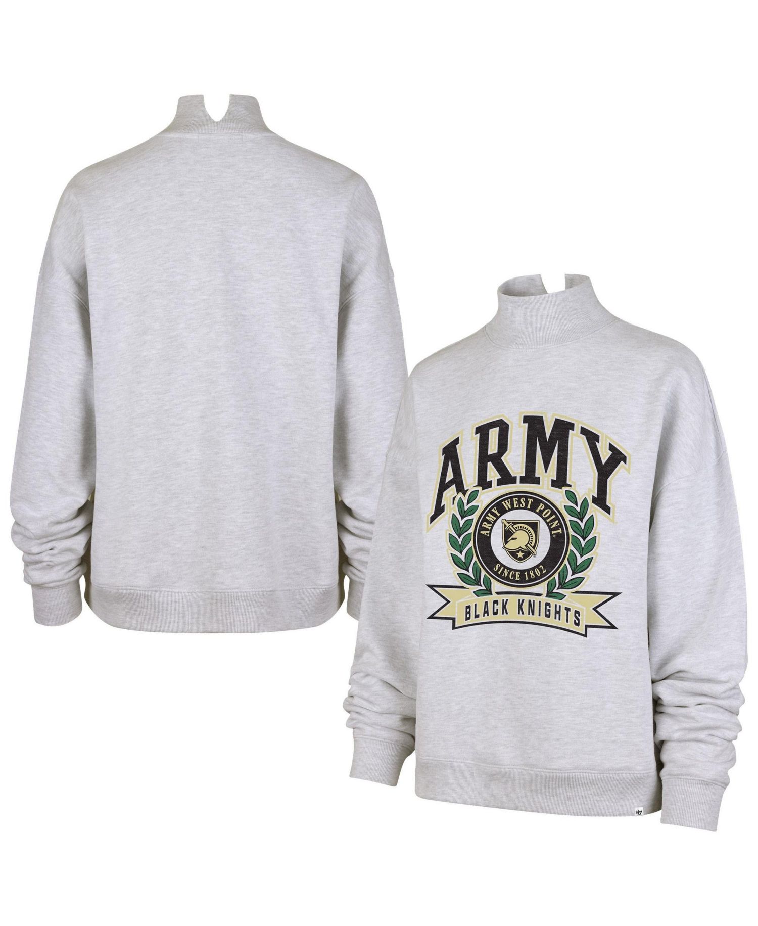Women's Gray Army Black Knights Laurel Arch Mock Neck Sweatshirt