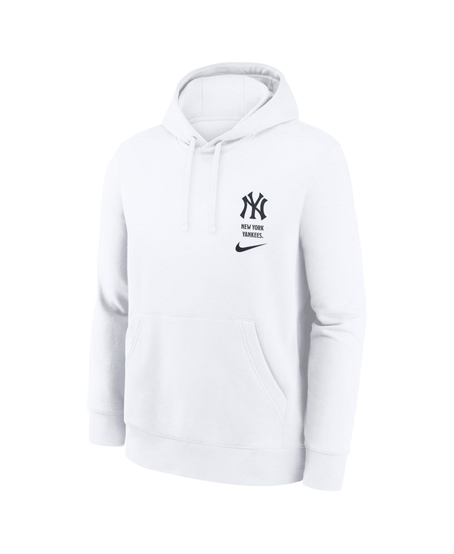 Men's White New York Yankees Minimal Club Fleece Hoodie