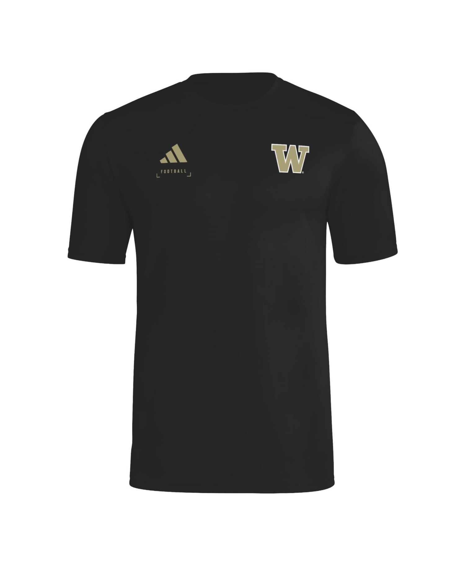 Men's Black Washington Huskies Locker Football Icon AEROREADY Pre-Game T-Shirt