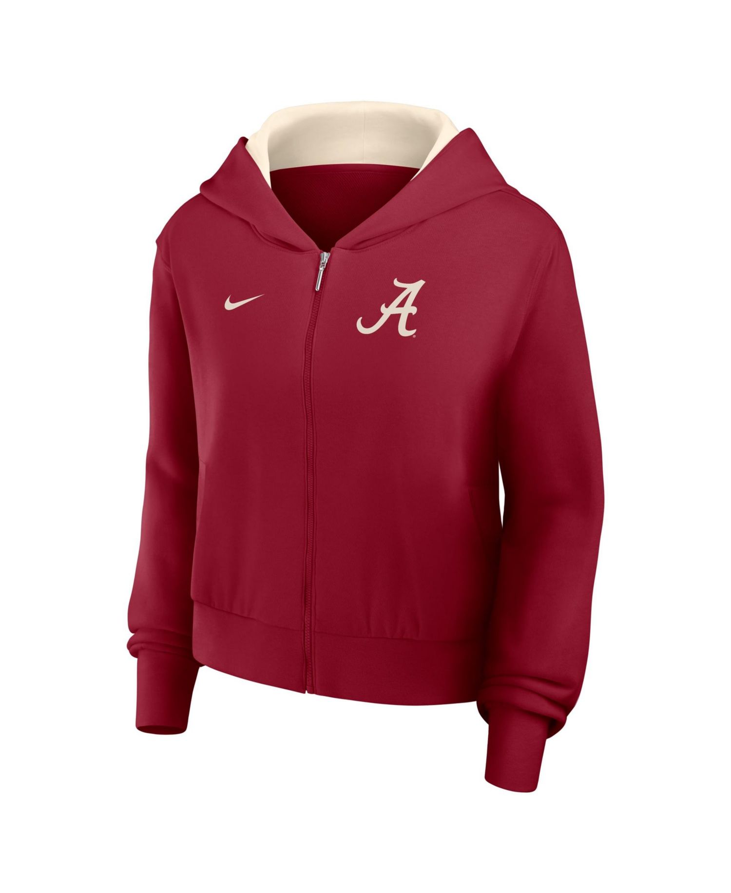 Women's Crimson Alabama Crimson Tide Mantra Cropped Full-Zip Hoodie