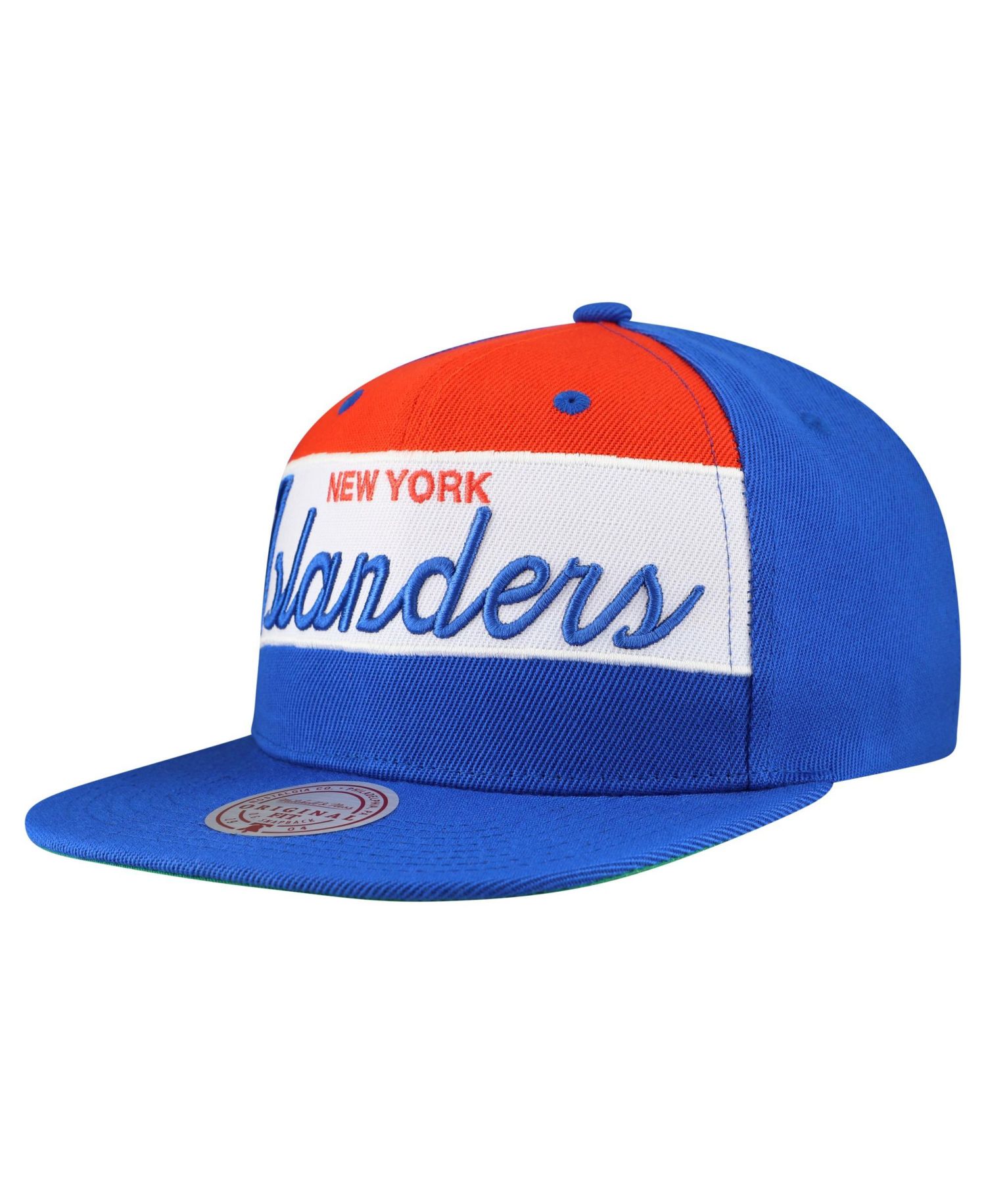 Men's Royal New York Islanders Retro Script Color block Snapback Hat