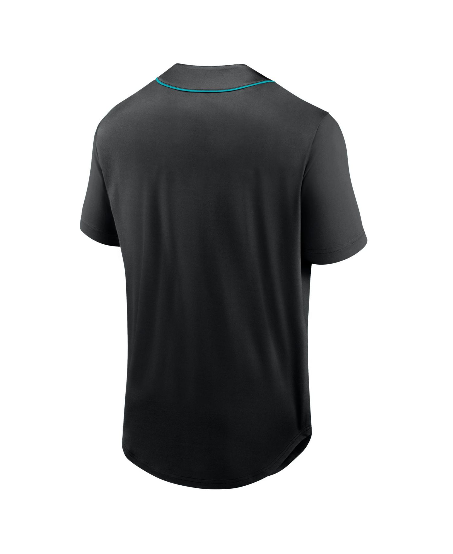 Men's Black Miami Dolphins After Hours Button-Up Baseball T-Shirt
