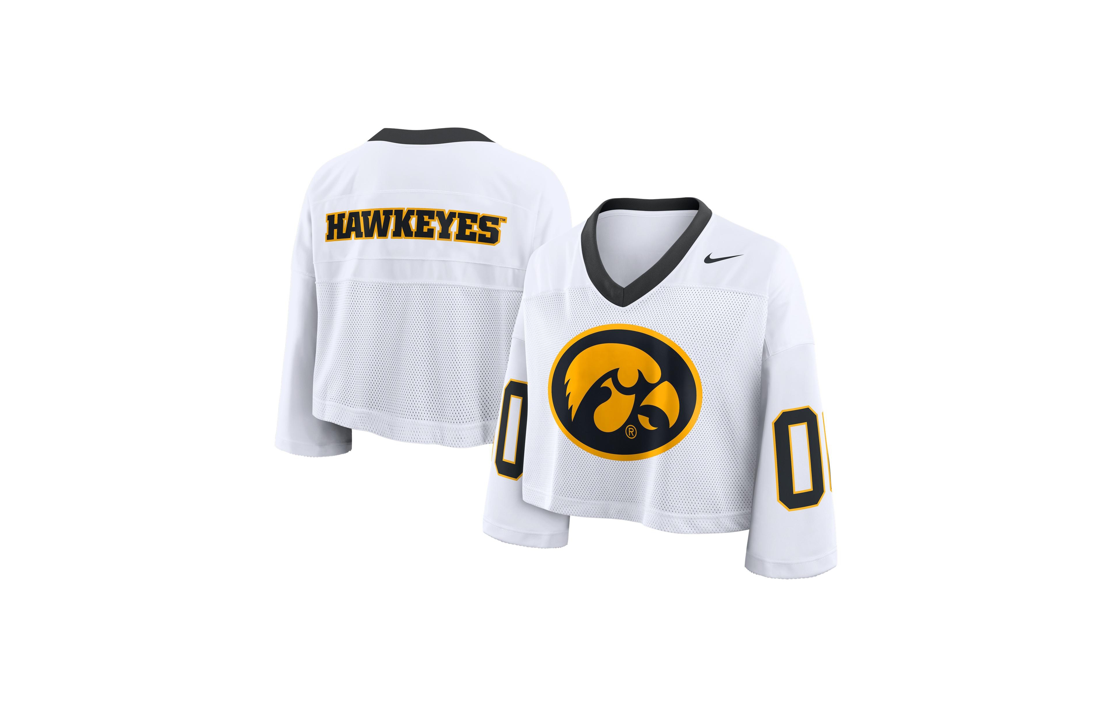 Nike Women's Iowa Hawkeyes Oversized Cropped V-Neck Jersey