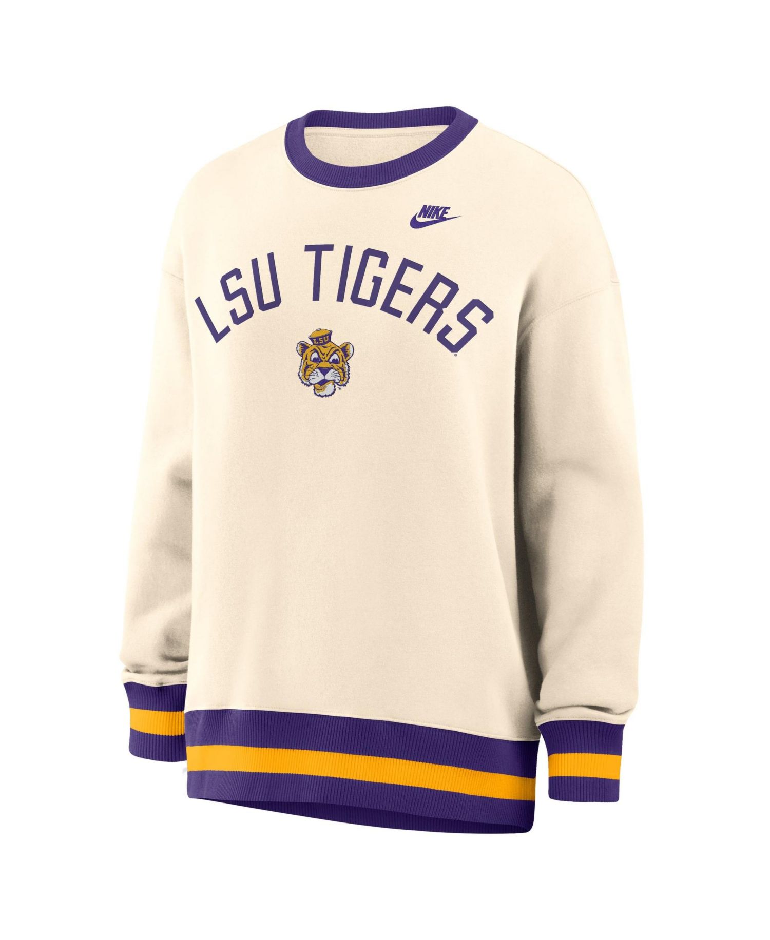 Women's Natural LSU Tigers Oversized Legacy Arch Phoenix Sweatshirt